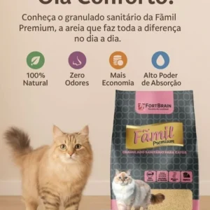 Granulado higiênico para gatos Fãmil 4 kg